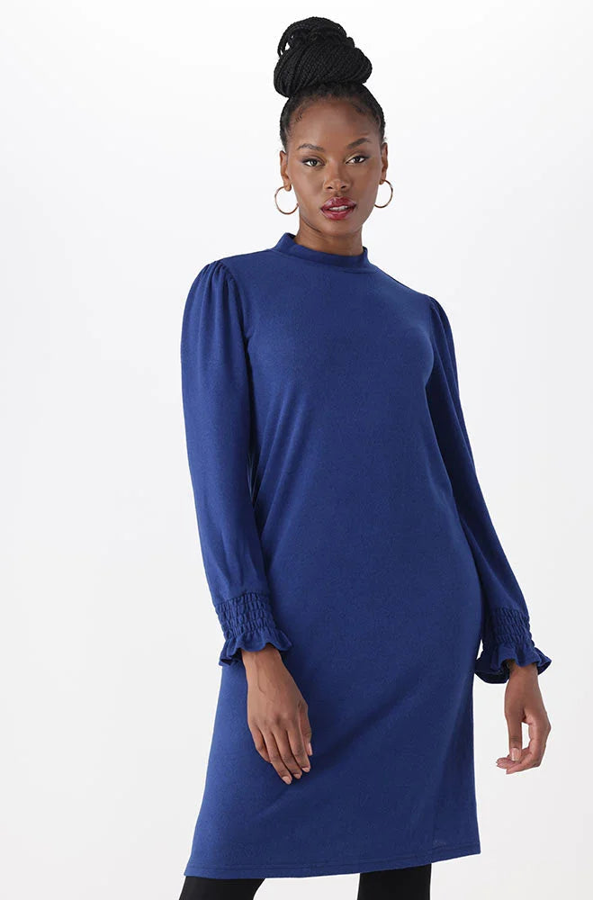 Dunns Clothing TALIA TURTLE NECK SHIFT DRESS 148645 Cobalt R199