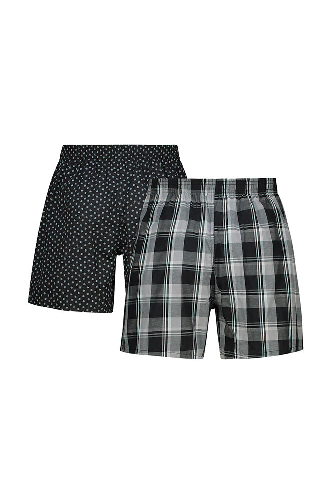 Eduardo Woven Boxers 2pk _ 150829 _ Black