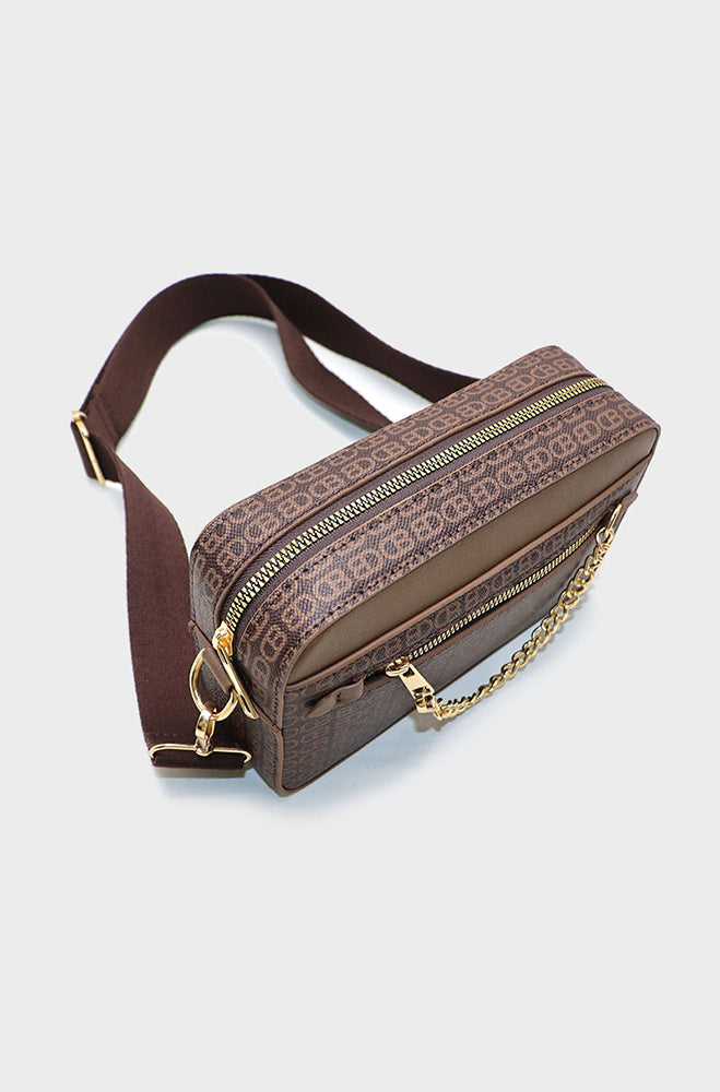 Harper Printed Camera Bag _ 154005 _ Brown