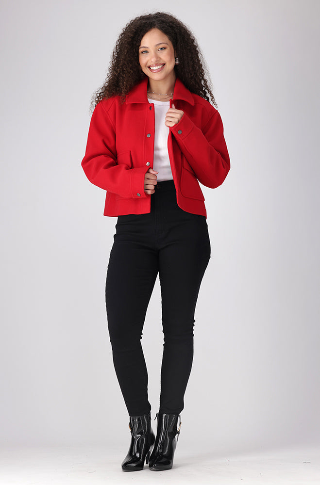 MELISSA MELTON CROP JACKET   _ 155556 _ Red