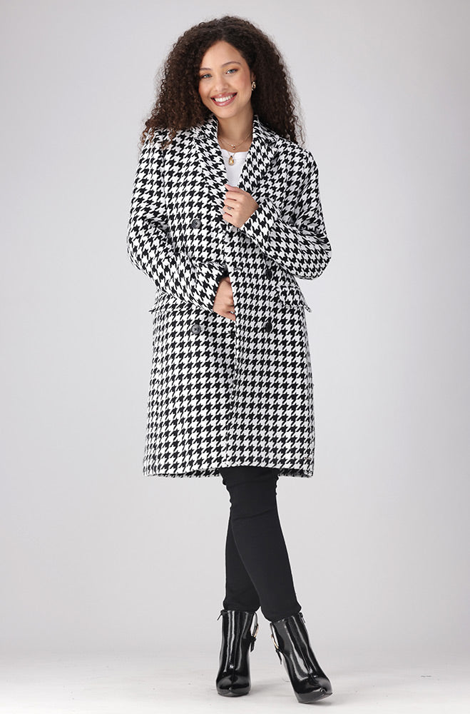 Lisa Houndtooth Melton Coat _ 155792 _ Multi