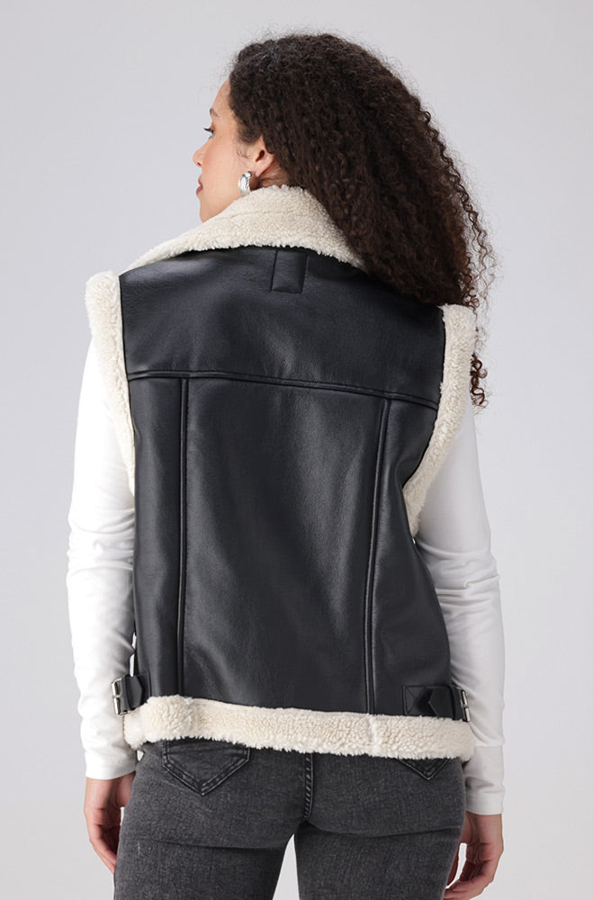 MIA SLEEVELESS BIKER JACKET  _ 155805 _ Black