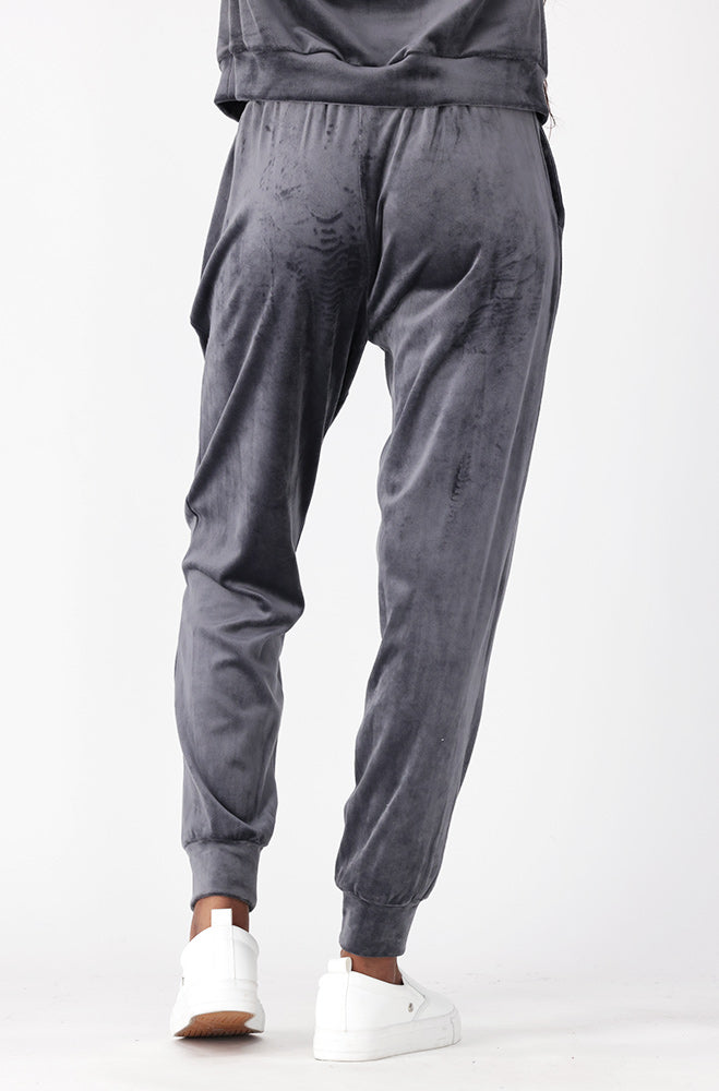 Britney Velour Jogger _ 156122 _ Grey