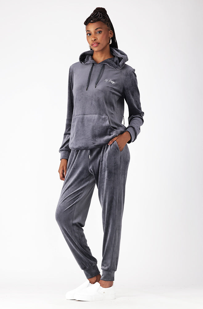 Britney Velour Jogger _ 156122 _ Grey