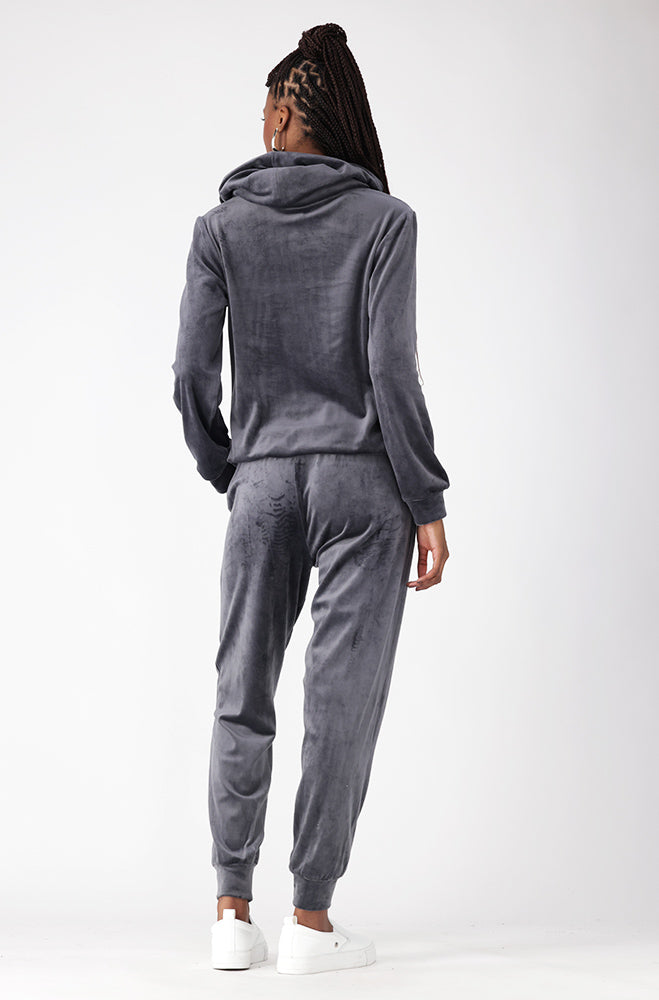 Britney Velour Jogger _ 156122 _ Grey