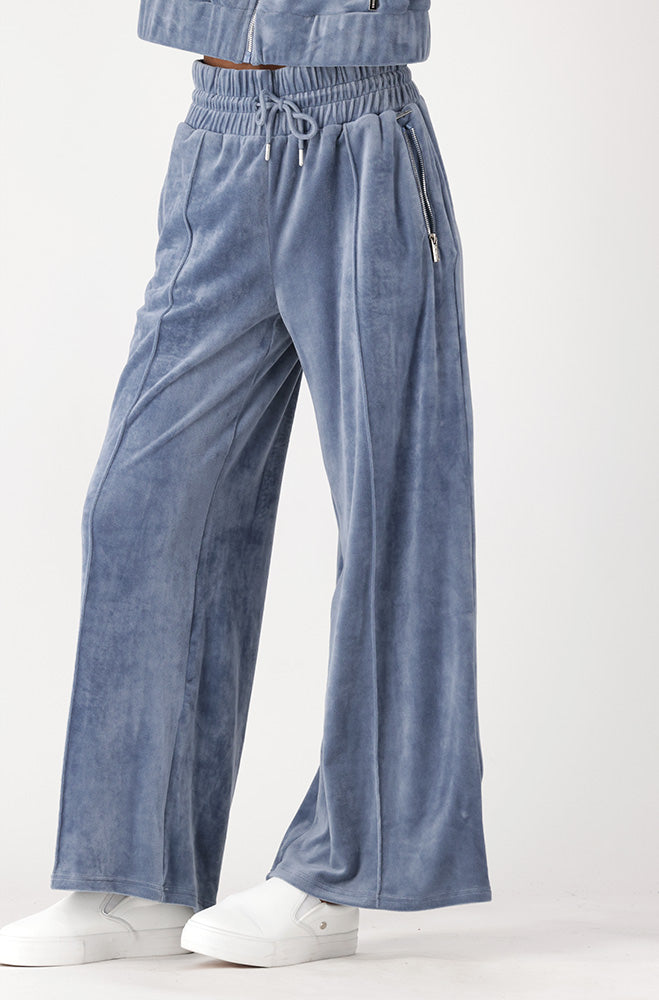 LUCY VELOUR WIDE LEG PANTS   _ 156126 _ Blue