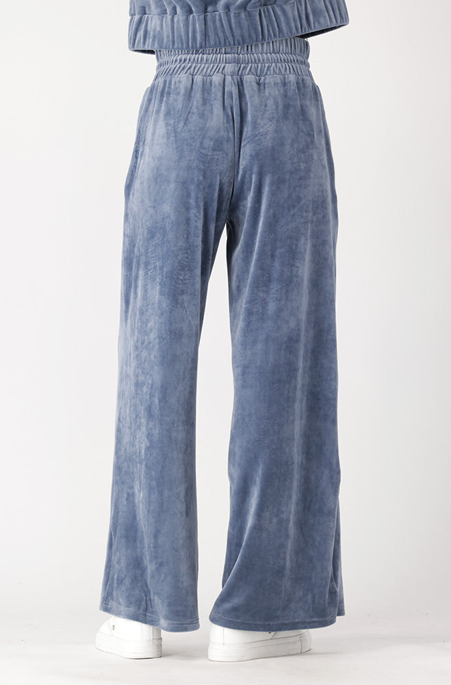 LUCY VELOUR WIDE LEG PANTS   _ 156126 _ Blue