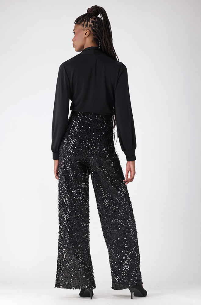 Gloria Sequin Pant _ 156131 _ Black