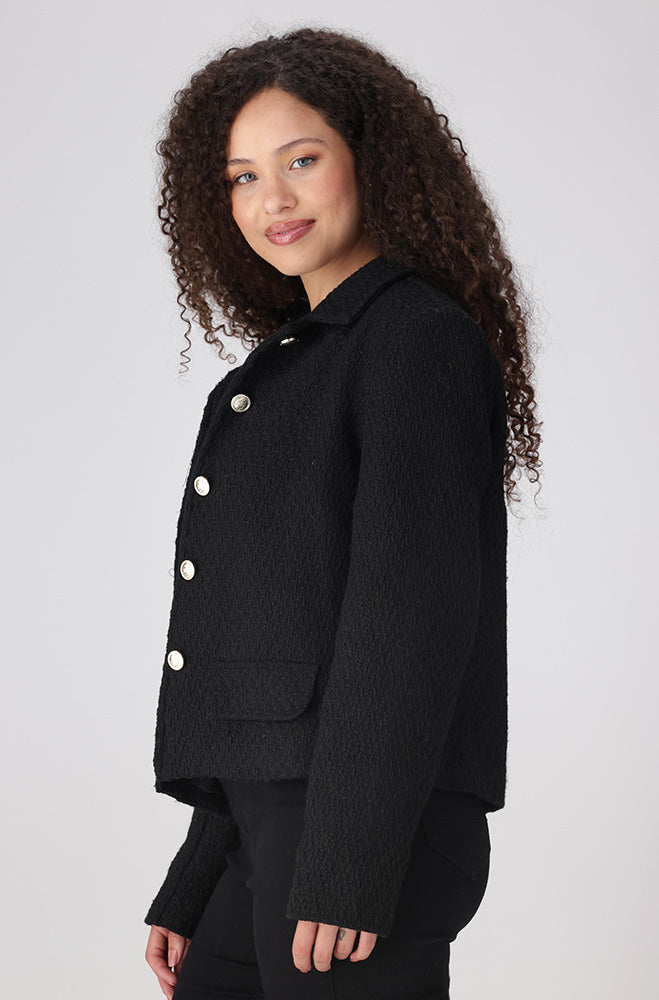 ELSE BOUCLE JACKET  _ 156413 _ Black