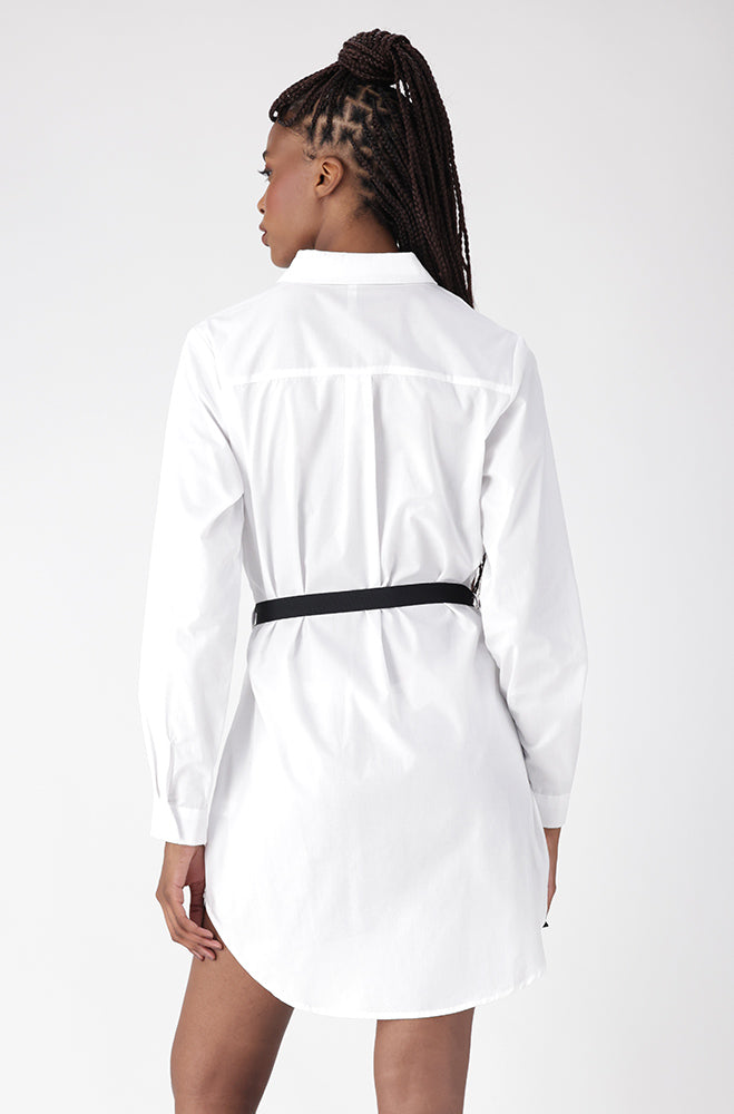 Mia Belted Shirt Dress _ 156443 _ White