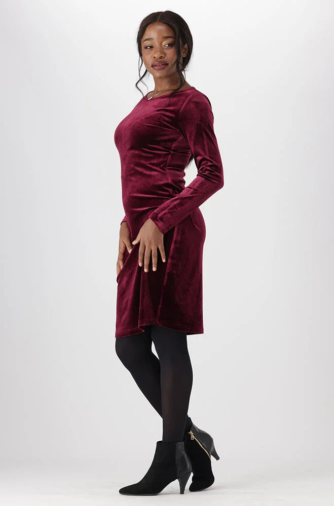Dunns Clothing | Ladies | Aria Scoop Neck Bodycon Dress _ 148648 Burgundy