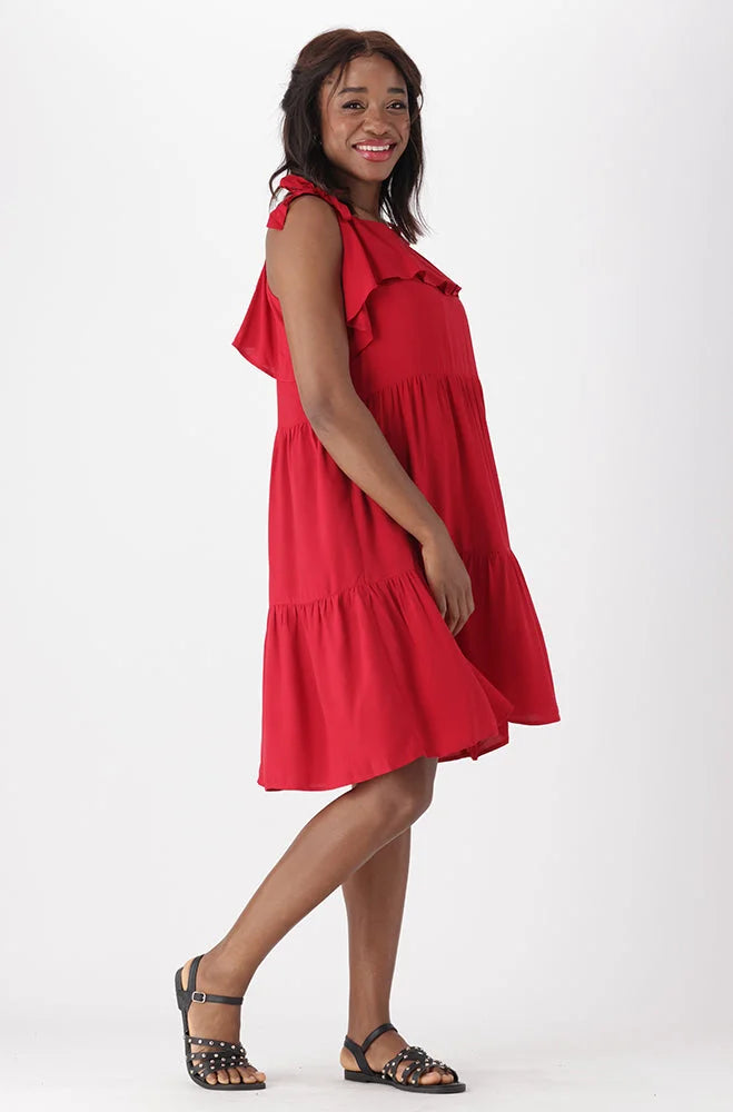 Ladies tiered dresses best sale