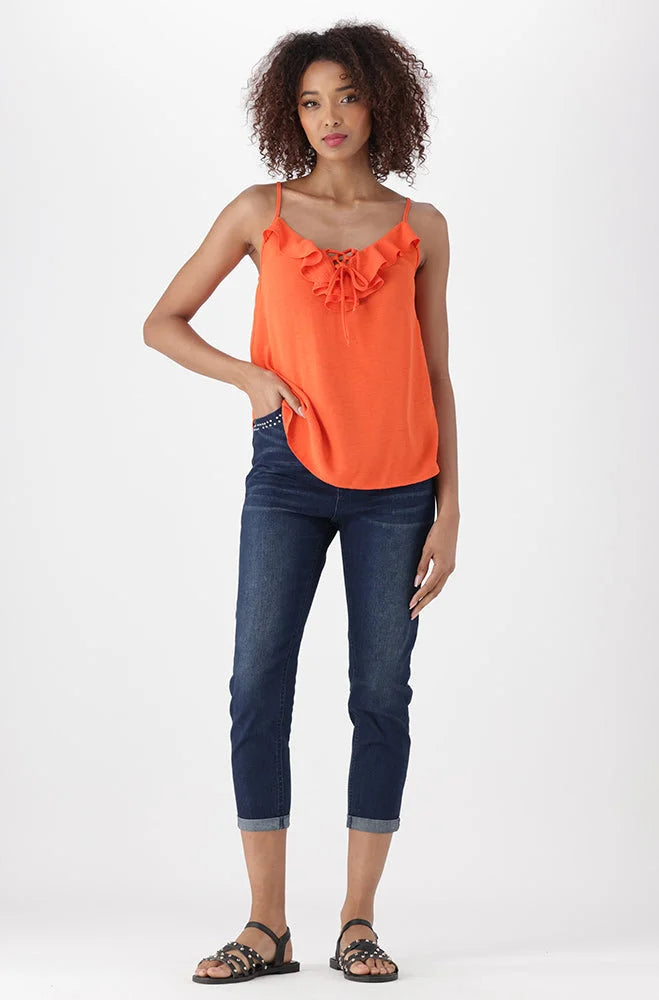 Dunns Clothing | Ladies | Clio Strappy Tie Top _ 151809 Orange