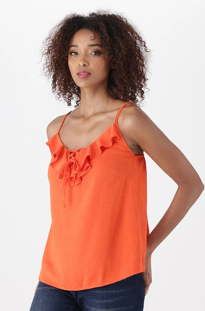 Dunns Clothing | Ladies | Clio Strappy Tie Top _ 151809 Orange