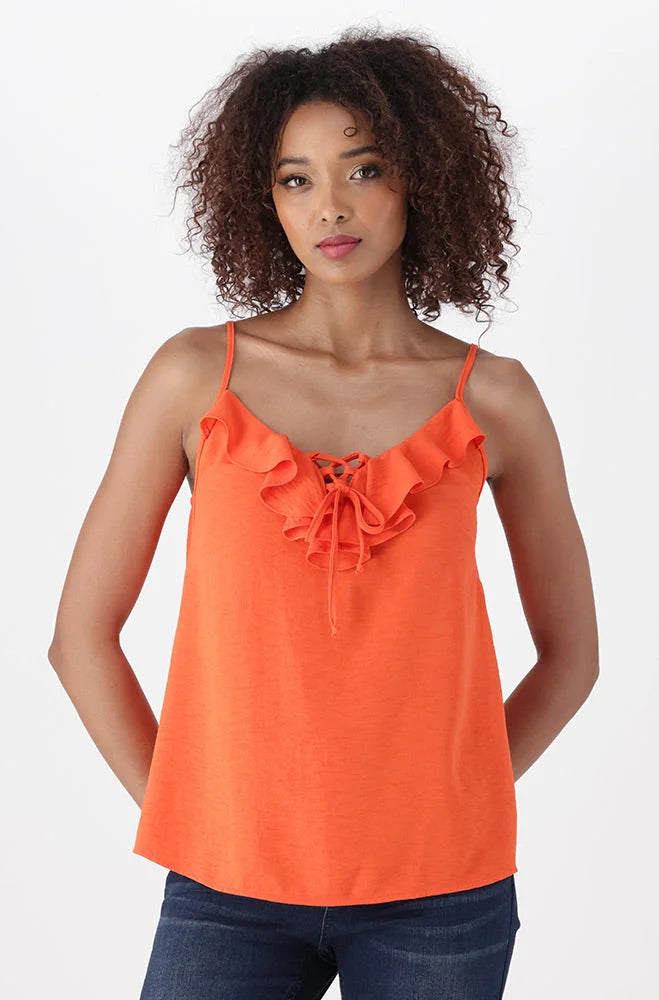 Dunns Clothing | Ladies | Clio Strappy Tie Top _ 151809 Orange