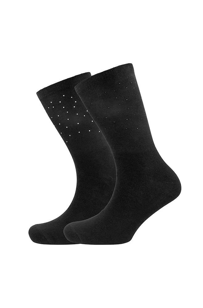 Dunns Clothing | Underwear | Diamante Socks 2pk _ 152723 Black