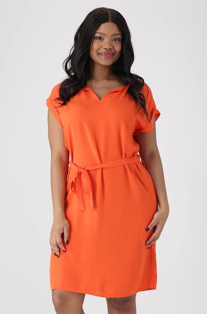 Dunns Clothing | Gia Belted Dress _ 154037 _ Orange | R179