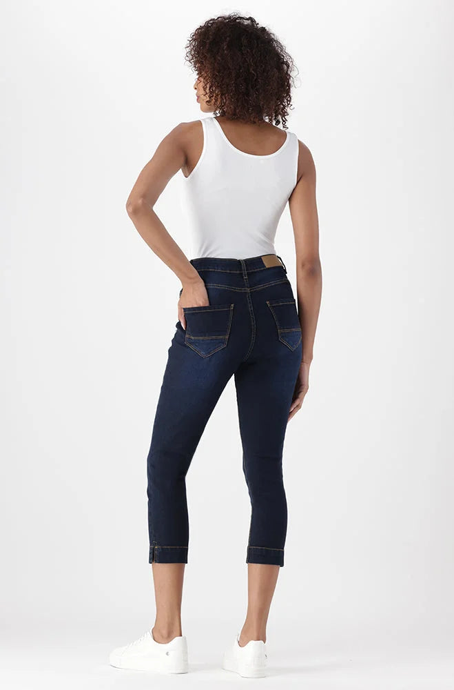 Dunns Clothing | Ladies | LARA HIGH RISE CROPPED DENIM _ 151395 Dark Wash