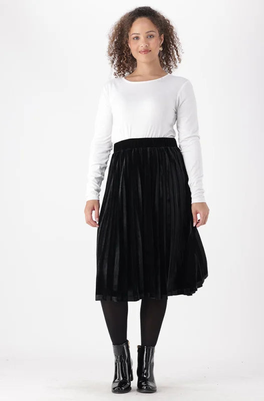 Dunns Clothing | Ladies | IRIS PLEATED SKIRT _ 148491 Black