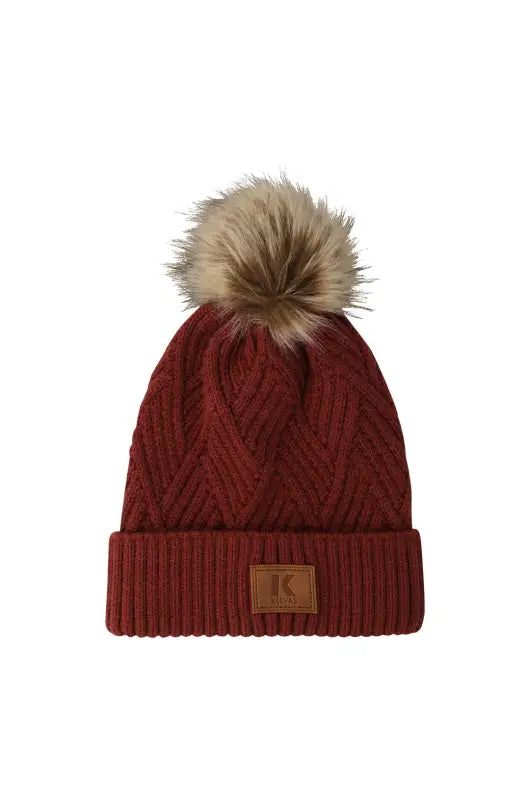 Dunns Clothing | Jenny Klevas Turn Up Pom Pom Beanie _ 138284 _ Rust | R119