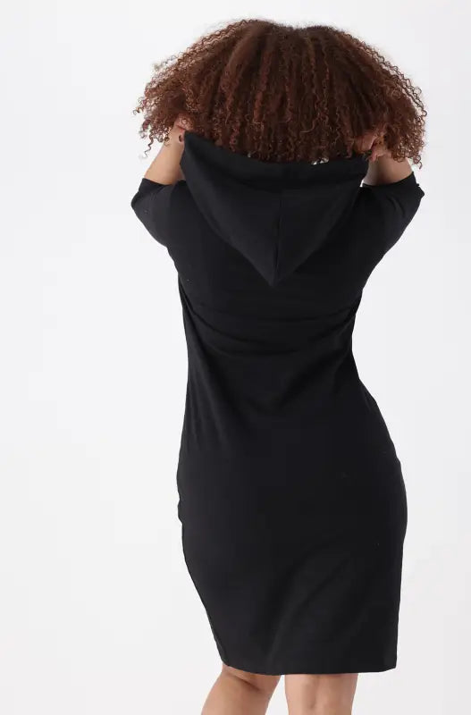 Dunns Clothing | Ladies | Koko Three Quarter Sleeve Printed Dress _ 148401 Black