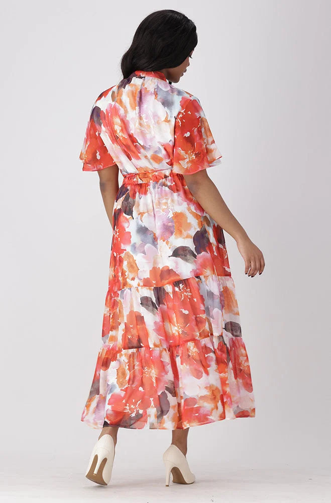 Dunns Clothing | Ladies | Lenora Floral Chiffon Dress _ 154181 Multi