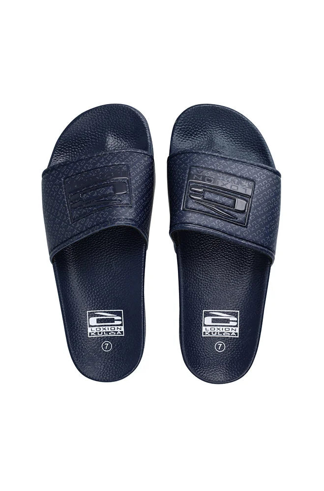 Dunns Clothing | Footwear | Loxion Kulca Gloss Debossed Slide _ 150497 Navy