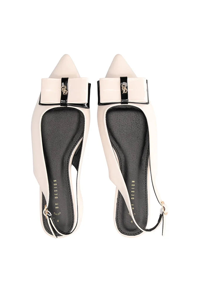 Dunns Clothing | Footwear | Malisha Bow Slingback Pump _ 153146 Milk