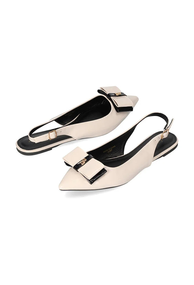 Dunns Clothing | Footwear | Malisha Bow Slingback Pump _ 153146 Milk