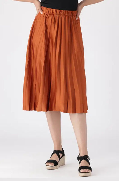 Dunns Clothing SARAH SATIN PLEAT SKIRT 145944 Orange R299 40 Orange