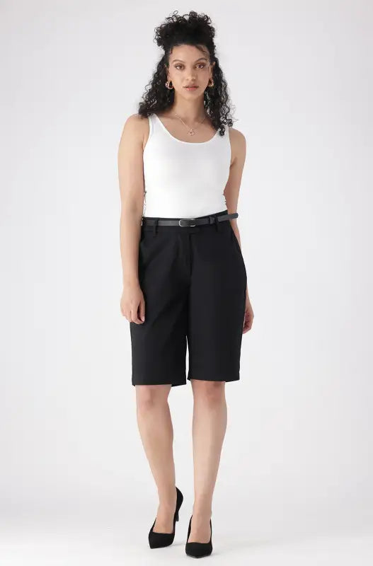 Dunns Clothing | Ladies | Ava Sateen Shorts _ 145263 Black