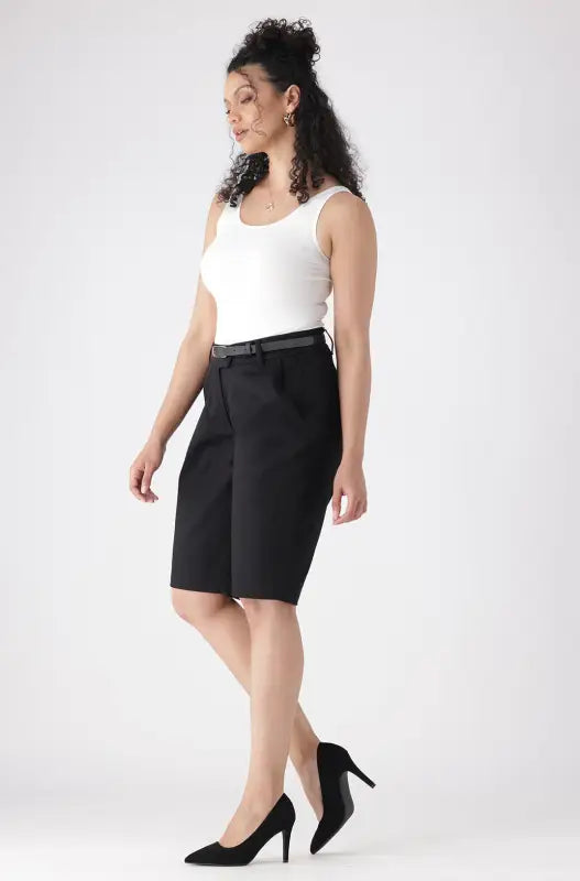 Dunns Clothing | Ladies | Ava Sateen Shorts _ 145263 Black