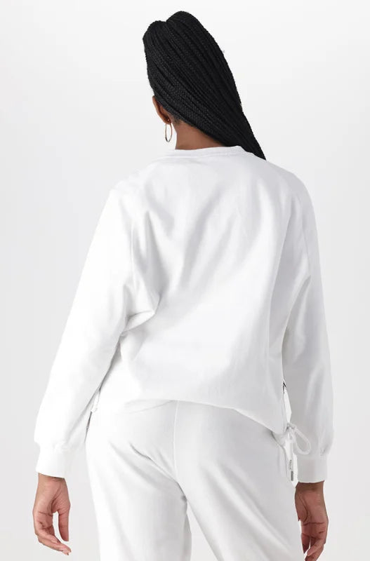 Dunns Clothing | Ladies | South Side Puff Sleeve Crew Neck Top _ 145509 White