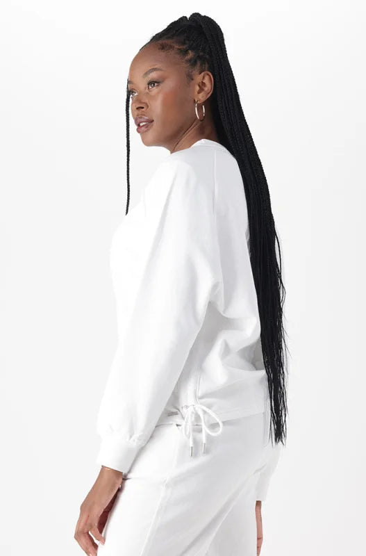 Dunns Clothing | Ladies | South Side Puff Sleeve Crew Neck Top _ 145509 White