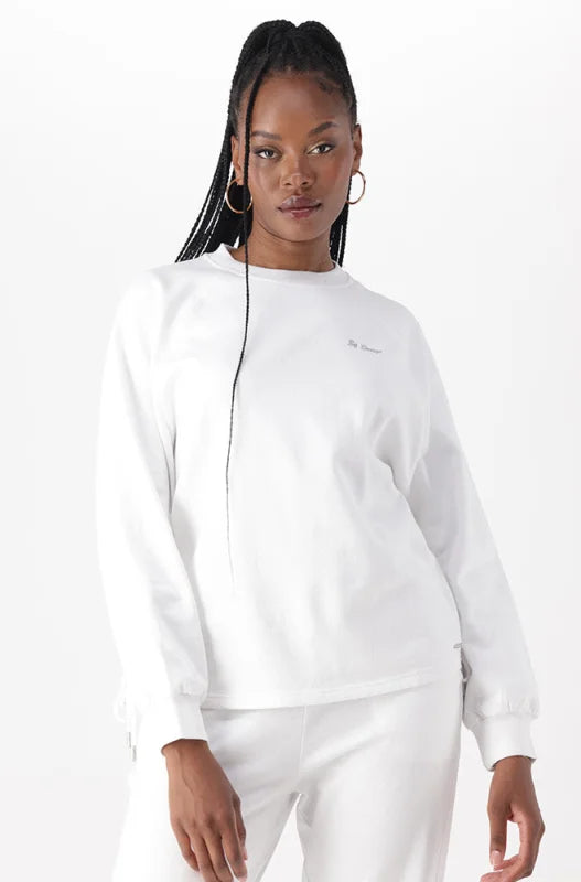 Dunns Clothing | Ladies | South Side Puff Sleeve Crew Neck Top _ 145509 White