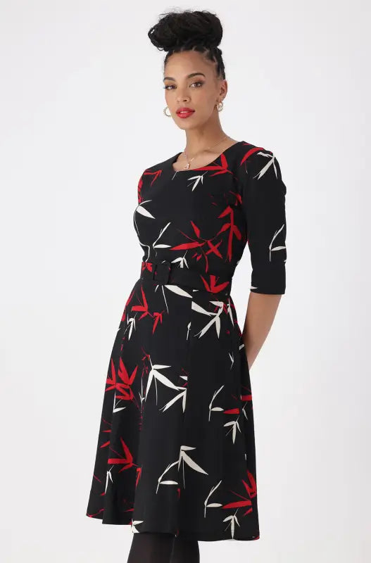 Dunns Clothing | Ladies | Stefani Belted Fit And Flare Dress _ 147573 Multi