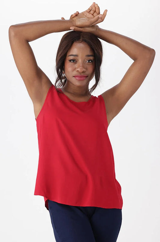 Dunns Clothing | Ladies | Tandeka Woven Top _ 151264 Red