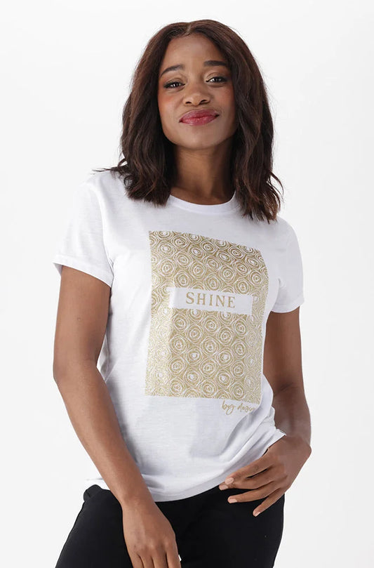 Dunns Clothing | Ladies | Zola Regular Fitted Graphic Tee _ 150315 White